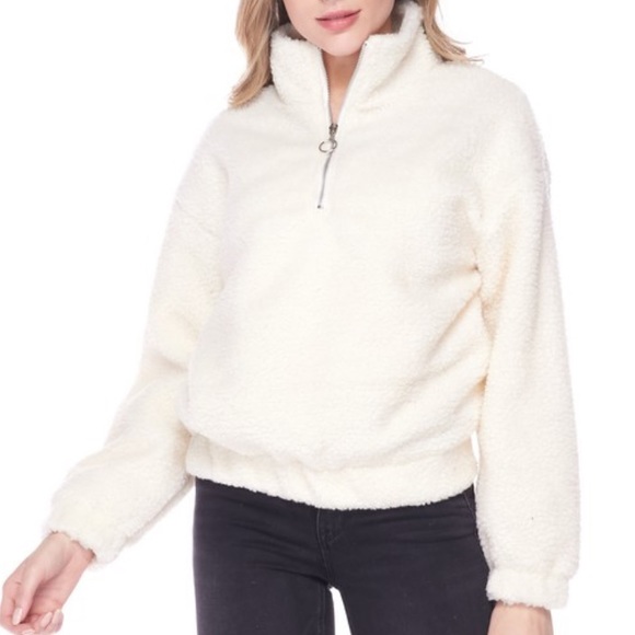 Quarter zip teddy pullover Clearance